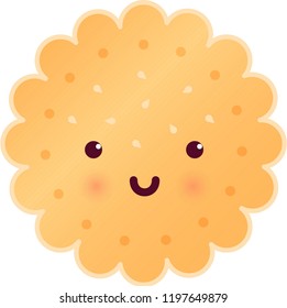 Sweet Cute Round Tasty Cookie.