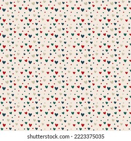 Sweet cute seamless digital paper colorful heart and polka dot tile pattern or textures set on light backgrounds, vector, wrapping paper, seamless patterns commercial use for prints, fabric, wallpaper