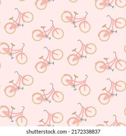 dulce lindo sin costura repetir romántico boho flores patrón bicicleta bicicleta en colores beige claro