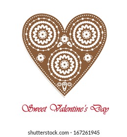 	sweet, cute, simple gingerbread hearts for Valentine's Day