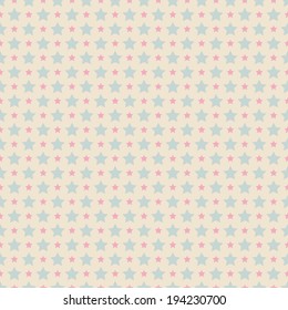 Sweet cute vector seamless pattern (tiling). Pink and blue shabby color. 