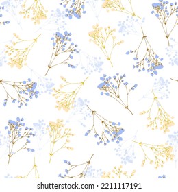 Sweet Dainty Floral Plant Vector Graphic Art Decoration Seamless Pattern can be use for background and apparel design