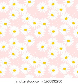 Sweet Daisy Seamless Pattern.  Sweet  Floral Concept.