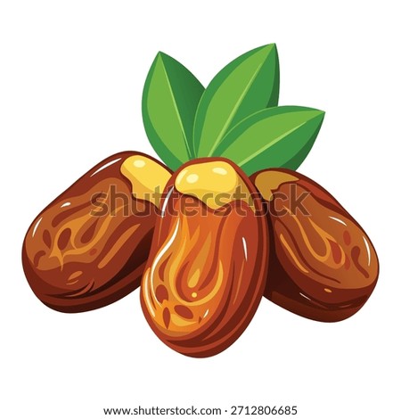 Sweet Dates on White Background – Healthy Snack Vector Illustration