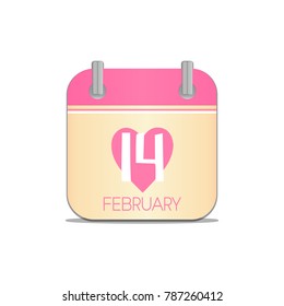 Sweet valentine´s day calendar. february 14 date.