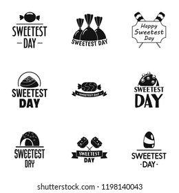 Sweet day logo set. Simple set of 9 sweet day vector logo for web design on white background