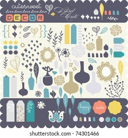 Cute Brown Vintage Scrapbook Background Vector Vector Art & Graphics