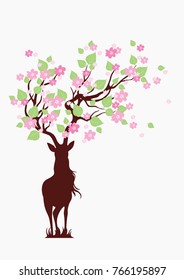 Sweet deer tree design