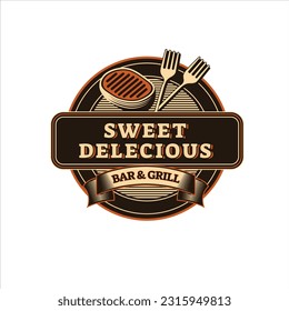 Sweet Delecious Bar and Grill Vector Illustration