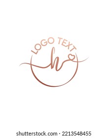 A sweet, delicate, elegant and flowing handwritten font H vector logo template
