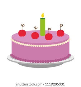 sweet and delicious cake with candles