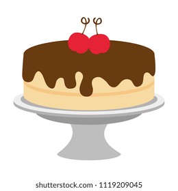 sweet and delicious cake with cherries