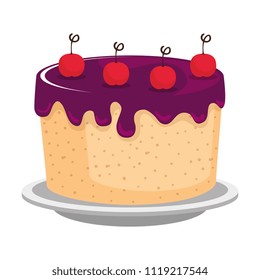 sweet and delicious cake with cherries