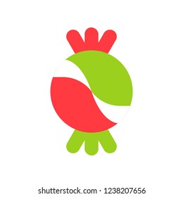 sweet delicious candy food flat design icon.