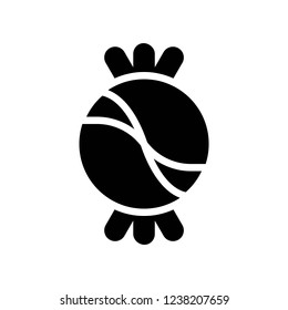 sweet delicious candy food solid black icon.