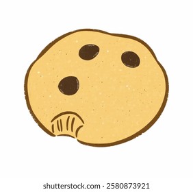 A sweet and delicious chocolate chip cookie illustration. Perfect for bakery branding and food designs.