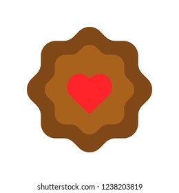sweet delicious cookies snack food flat design icon.