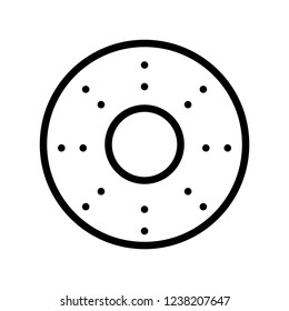 sweet delicious cookies snack food editable outline icon.