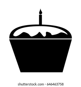 sweet and delicious cupcake with candle