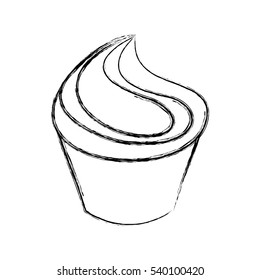 sweet and delicious cupcake icon vector illustration design