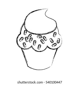 sweet and delicious cupcake icon vector illustration design