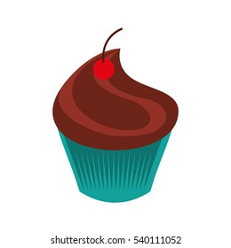 sweet and delicious cupcake icon vector illustration design