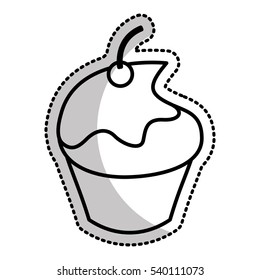 sweet and delicious cupcake icon vector illustration design