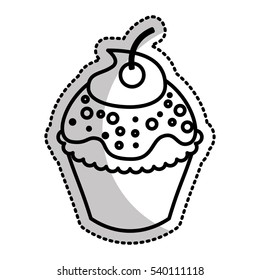 sweet and delicious cupcake icon vector illustration design