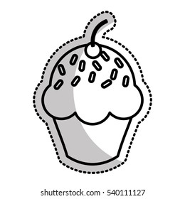 sweet and delicious cupcake icon vector illustration design