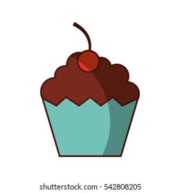 sweet and delicious cupcake icon vector illustration design