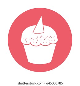sweet and delicious cupcake isolated icon