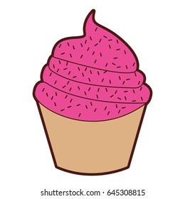 sweet and delicious cupcake isolated icon