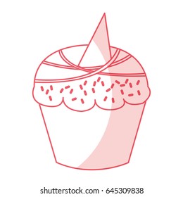 sweet and delicious cupcake isolated icon