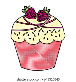 sweet and delicious cupcake isolated icon