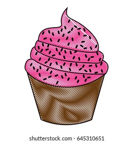 sweet and delicious cupcake isolated icon