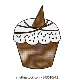 sweet and delicious cupcake isolated icon