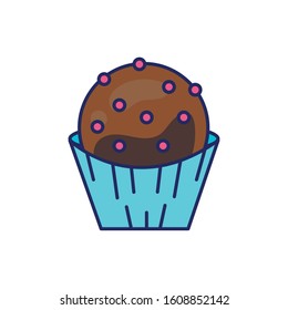 sweet delicious cupcake pastry icon vector illustration design