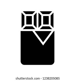 sweet delicious dark chocolate bar  food solid black icon.