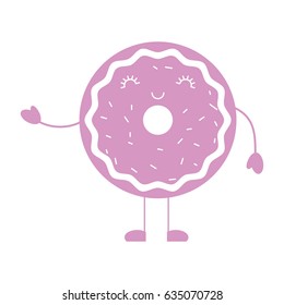 sweet and delicious donut kawaii character