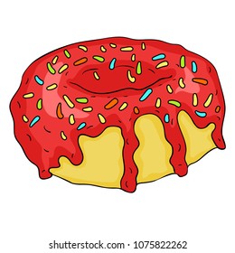 the sweet delicious donut pink  vector illustration