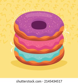 sweet delicious donuts pastry product