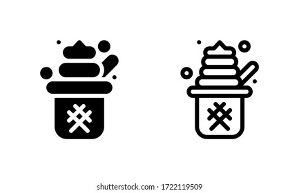 Sweet and Delicious Ice Cream Icon, Logo, Vector