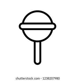 sweet sweet delicious lolly candy food editable outline icon.