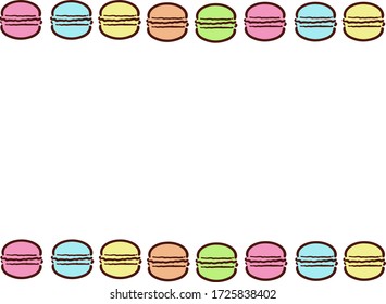 Marco de macarons dulce y delicioso