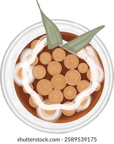 Sweet Delight called as Biji Salak - Traditional Asian Dessert Vector Illustration. 