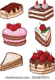 Sweet Delights: Irresistible Cakes Vector Collection
