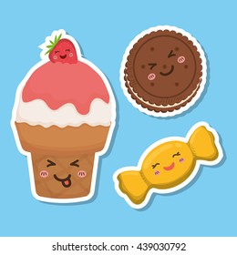 Sweet design. Dessert icon. Colorfull illustration, vector graph