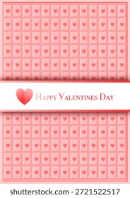 Un diseño dulce de San Valentín con un fondo rosa suave y un marco de corazón dorado, que simboliza el amor, el romance y la calidez
