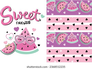 sweet design watermelon graphic patterns for girl