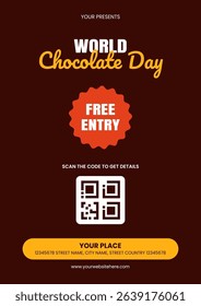Sweet Dessert Background Illustration for World Chocolate Day Social Media Flyer